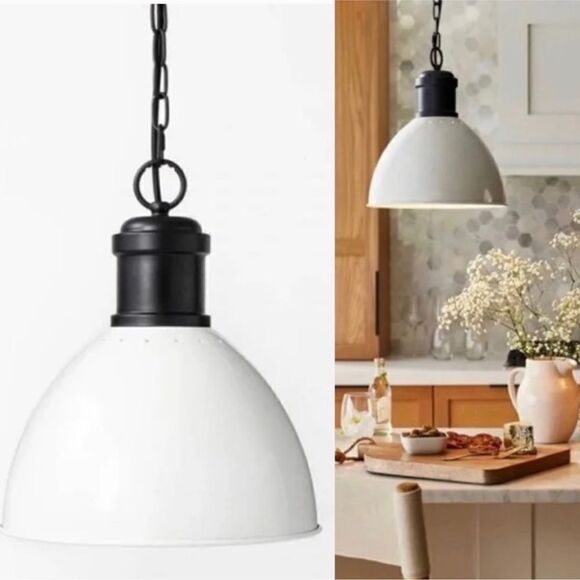 STUDIO MCGEE NEW dome metal pendant -medium -white/black - Picture 3 of 5